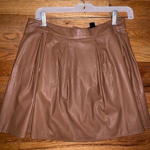 Flare faux leather skirt